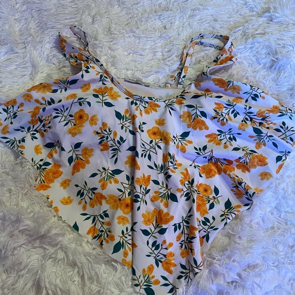 Marinavida Women’s XL Yellow Floral Tankini Top & Yellow Bottom - Picture 5 of 14